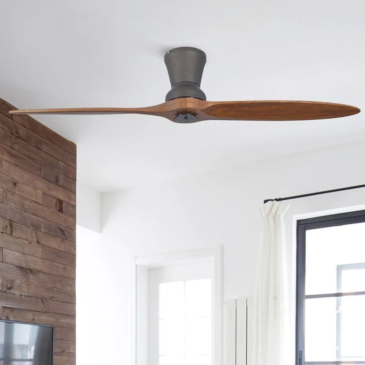 Потолочный вентилятор с 2 деревянными лопастями 60 дюймов белый черный | Освещение