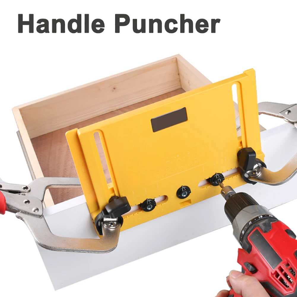 

DIY Hole Opener Puncher Handle Knob And Pull Installation Jig Set Shelf Pin Jig Door Handle Positioning Tools Wood Working