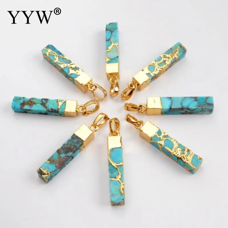 Подвеска с натуральным камнем для изготовления ювелирных изделий прямоугольная