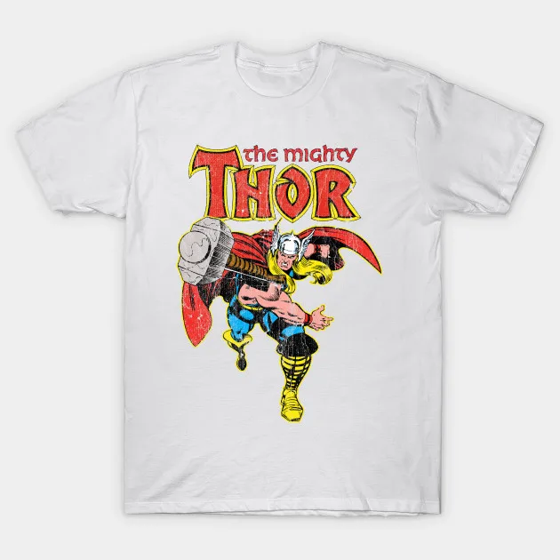 

2021 Men/Women's Summer Whhite Street Fashion Hip Hop Vintage Thor T-shirt Cotton Tees Short Sleeve Tops