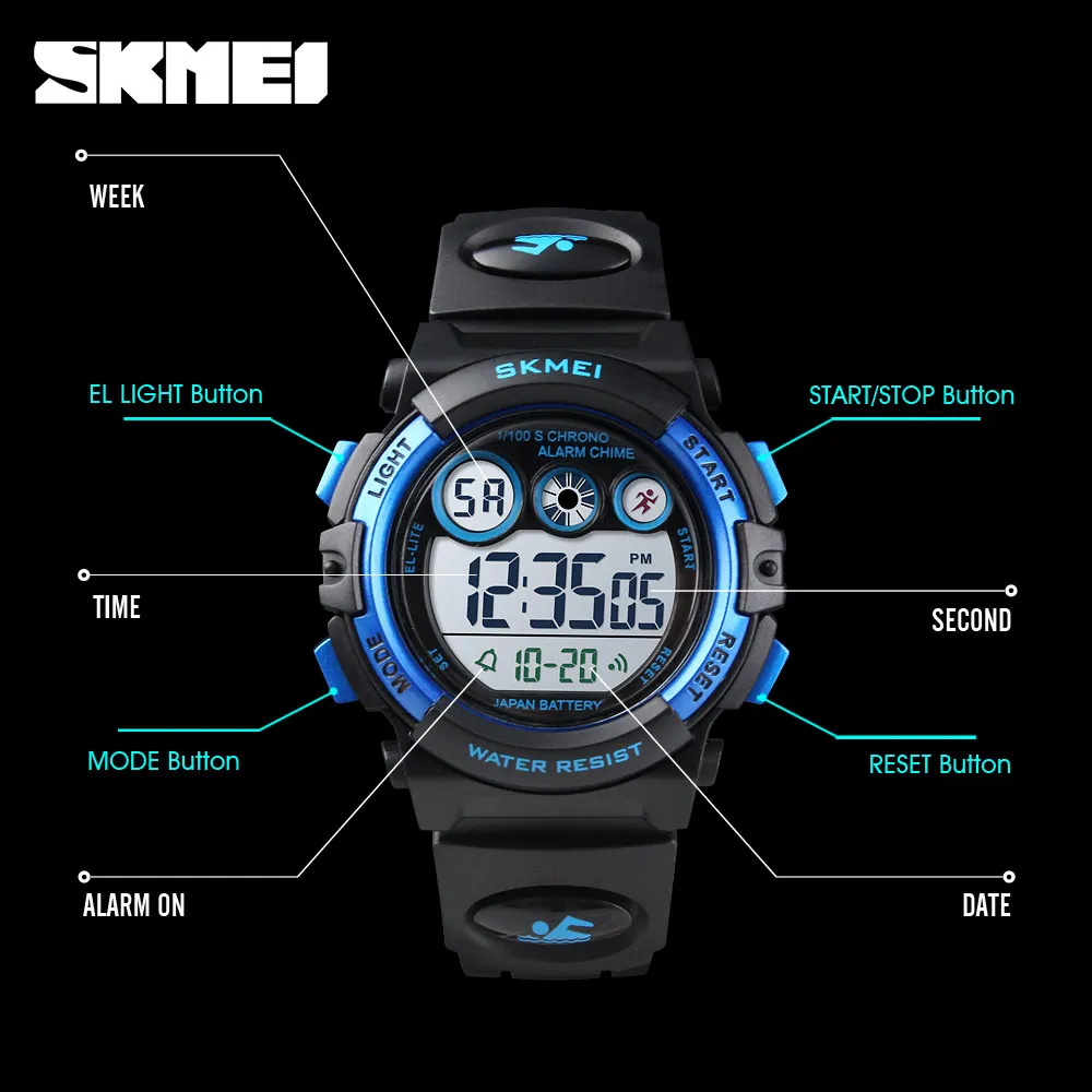 

SKMEI Fashion Waterproof Children Boy Girl Watch Digital LED Watches Alarm Date Sports Electronic Digital Watch Dropship 1451