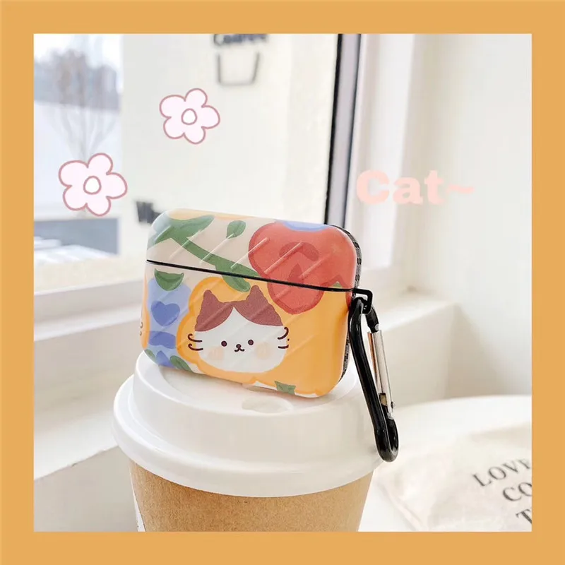 

For Airpods 1/2 Case,3D Cartoon Drawing Cat Case For Airpods Case Protective Earphone Headphone Cover For Airpods Pro Case