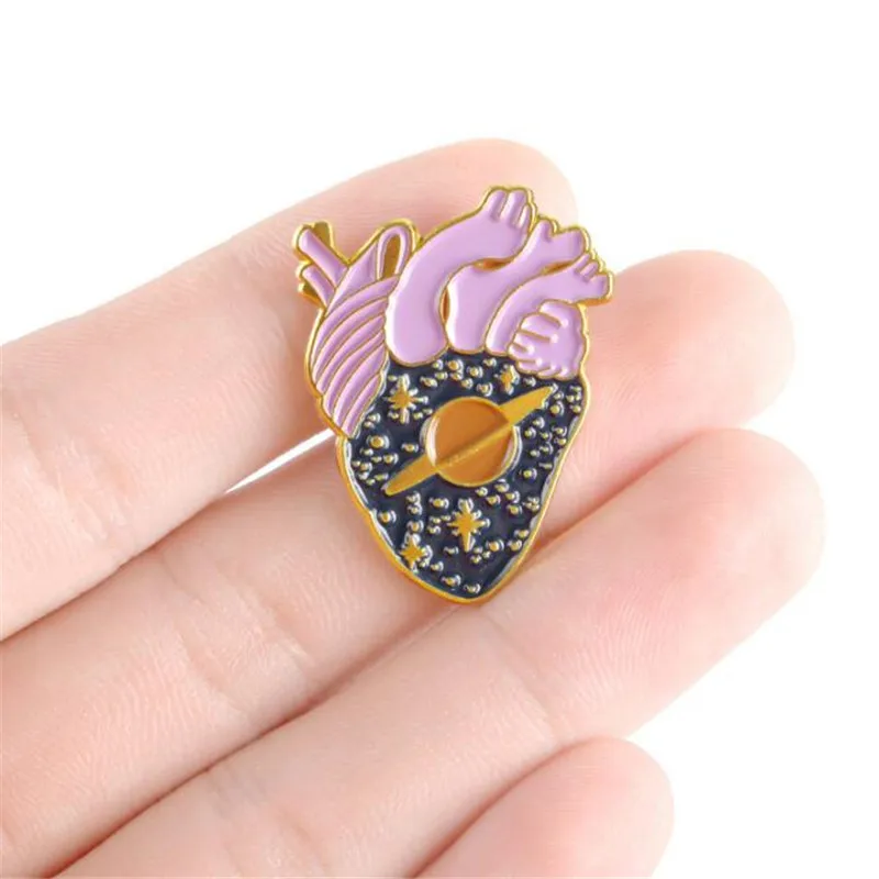 Новые эмалированные Значки для органов сердца украшения одежды аксессуары
