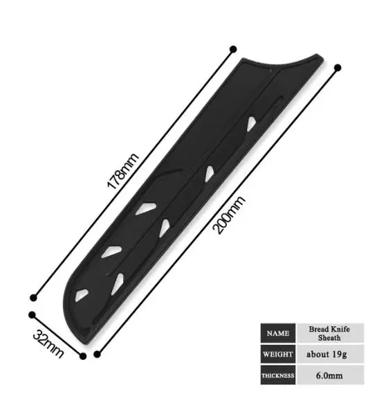 For 8 inch Bread Damask 6 шт. черный пластиковый нож защита лопастей кухонные ножны для 3," 5" " 7" " 8" " нож PP ножны - Цвет: For 8 inch Bread