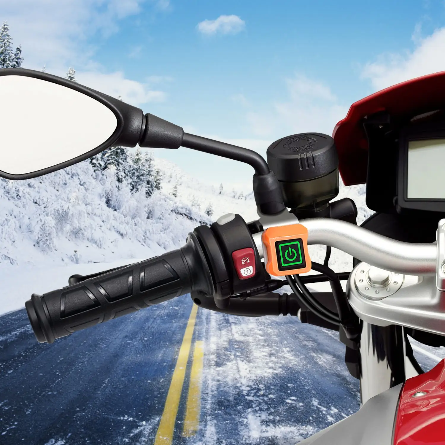 

12V Temperature Control Third Gear Heated Grips Inserts Handlebar Hand Warmers For Universal Grip ATV Motorcycle