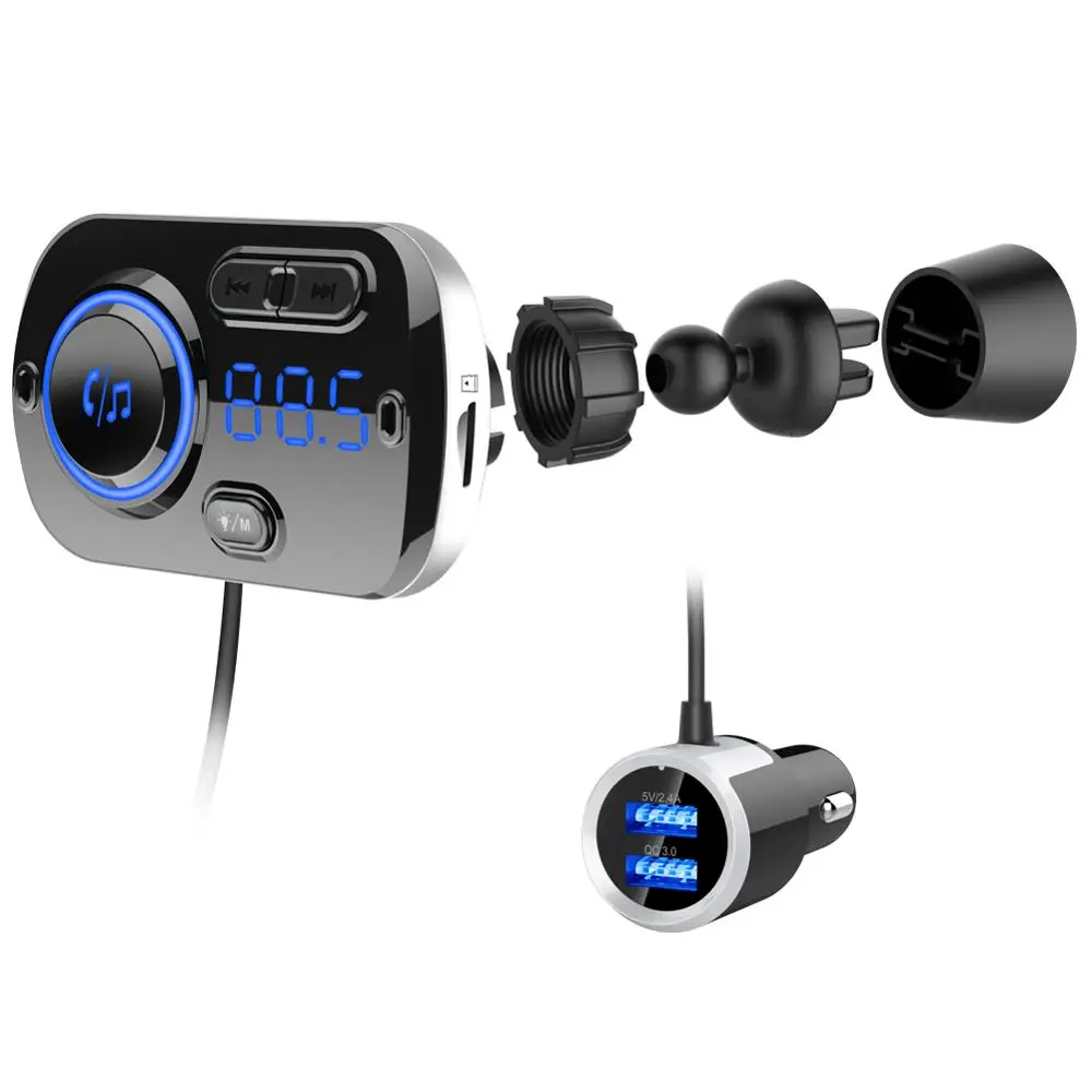 Автомобильный FM трансмиттер Bluetooth совместимый с 5 0 USB автомобильный комплект