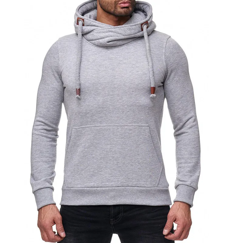 2019 New Autumn&ampWinter Men Solid Pure Thick Hooded Cotton Sweatshirt High Collar Slim Fit Fashion Casual Sudadera Hombre Hoodies |