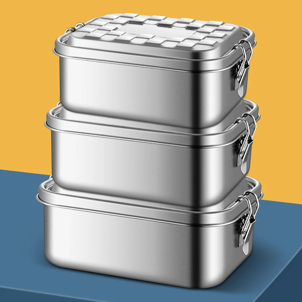 Bento Box Picnic Stainless Steel Sealed Leakproof Easy Clean Double Buckle Portable Lunch Container Home Kitchen For Kids Adults | Дом и сад