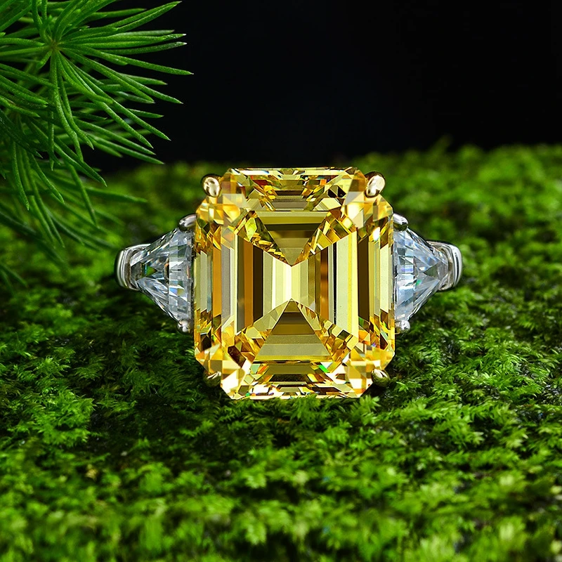 925 серебро создан Муассанит розовым алмазом цитрин камень кольцо обручальные