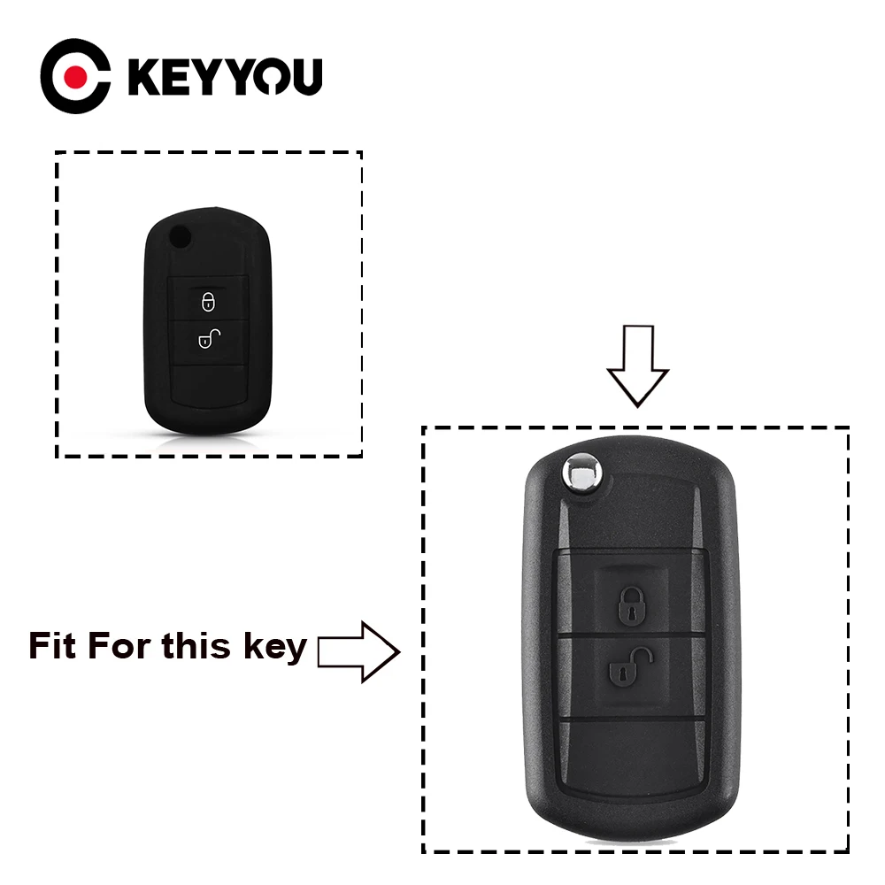 

KEYYOU 10pcs Silicone Key Case For LAND ROVER Range Rover Sport LR3 Discovery 2005 2006 2007 2008 Skin Protective Accessories