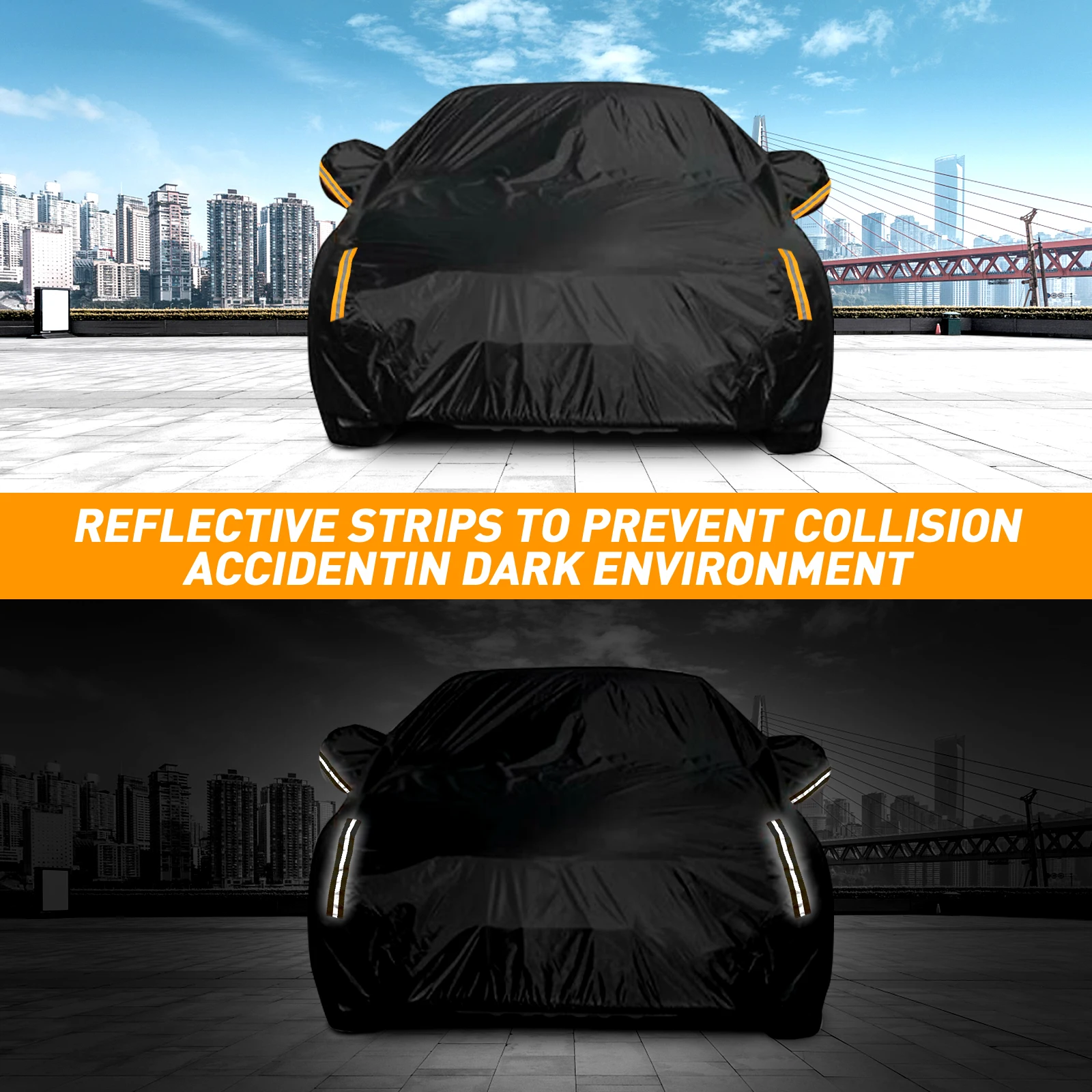 

190T For SUV Waterproof Sun Uv Protector Car Cover SUV Zipper Outdoor Reflector Dust Snow Proof M L XL