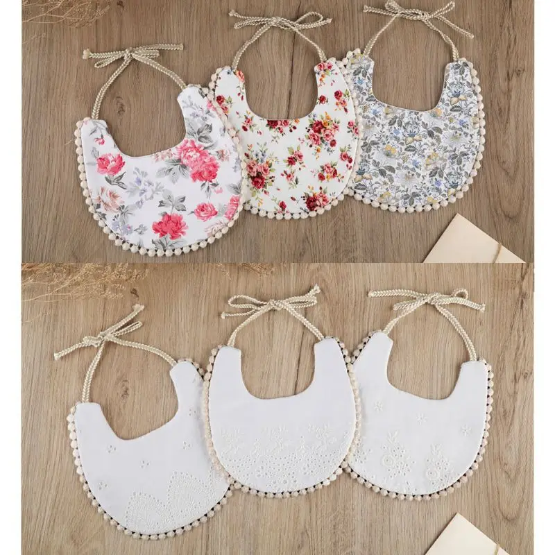 

Newborn Cotton Embroidery Bibs Baby Girls Saliva Towel Toddler Feeding Burp Cloths Bandana Scarf