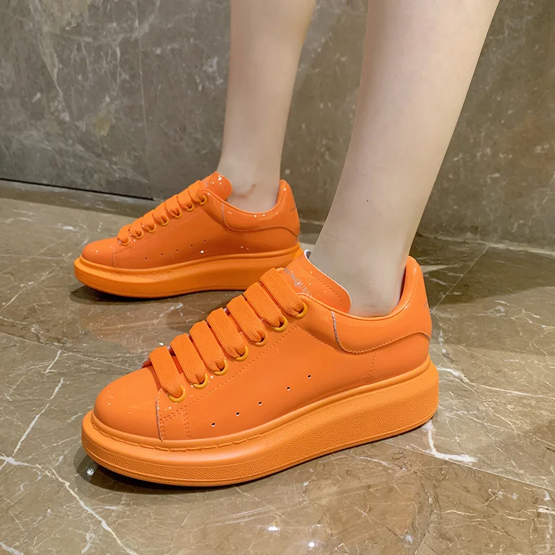 

Women's Shoes Platform Female Footwear Casual Sneaker Modis Black Flats Round Toe Clogs New Dress 2021 Small Solid PU Leisure La