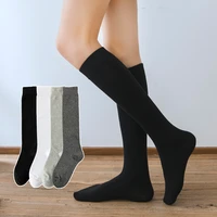 jk womens leg socks solid color black and white student party dance stockings fashion hip hop high cotton stockings lolita knee