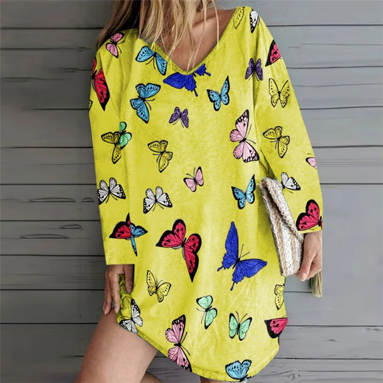 Женская ночная сорочка с V-образным вырезом и длинным рукавом | одежда