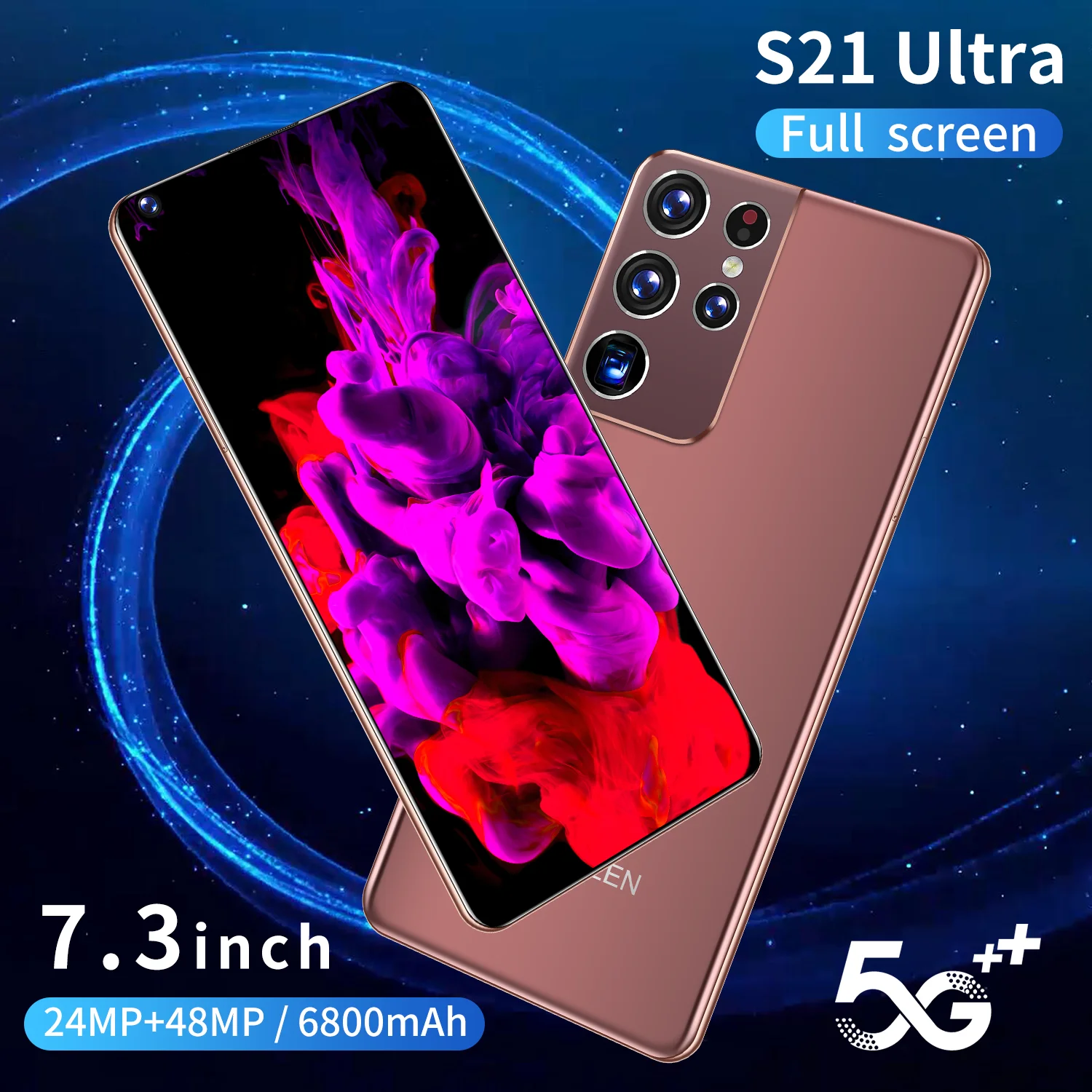 

Global Version Galaxy S21+ Ultra 7.3" 5G Smart Phones 16GB+512GB Cellphone Unlock Android Phone 24MP+48MP 4G Network Mobilephone