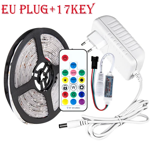 EU Plug Set 17key 5050 SMD светодиодный светильник полоса WS 2811 IC Warerproof светодиодный светильник ing для шкафов под шкафом DC12V светодиодный декоративный светильник для дома, мебели для спальни - Цвет: EU Plug Set 17key
