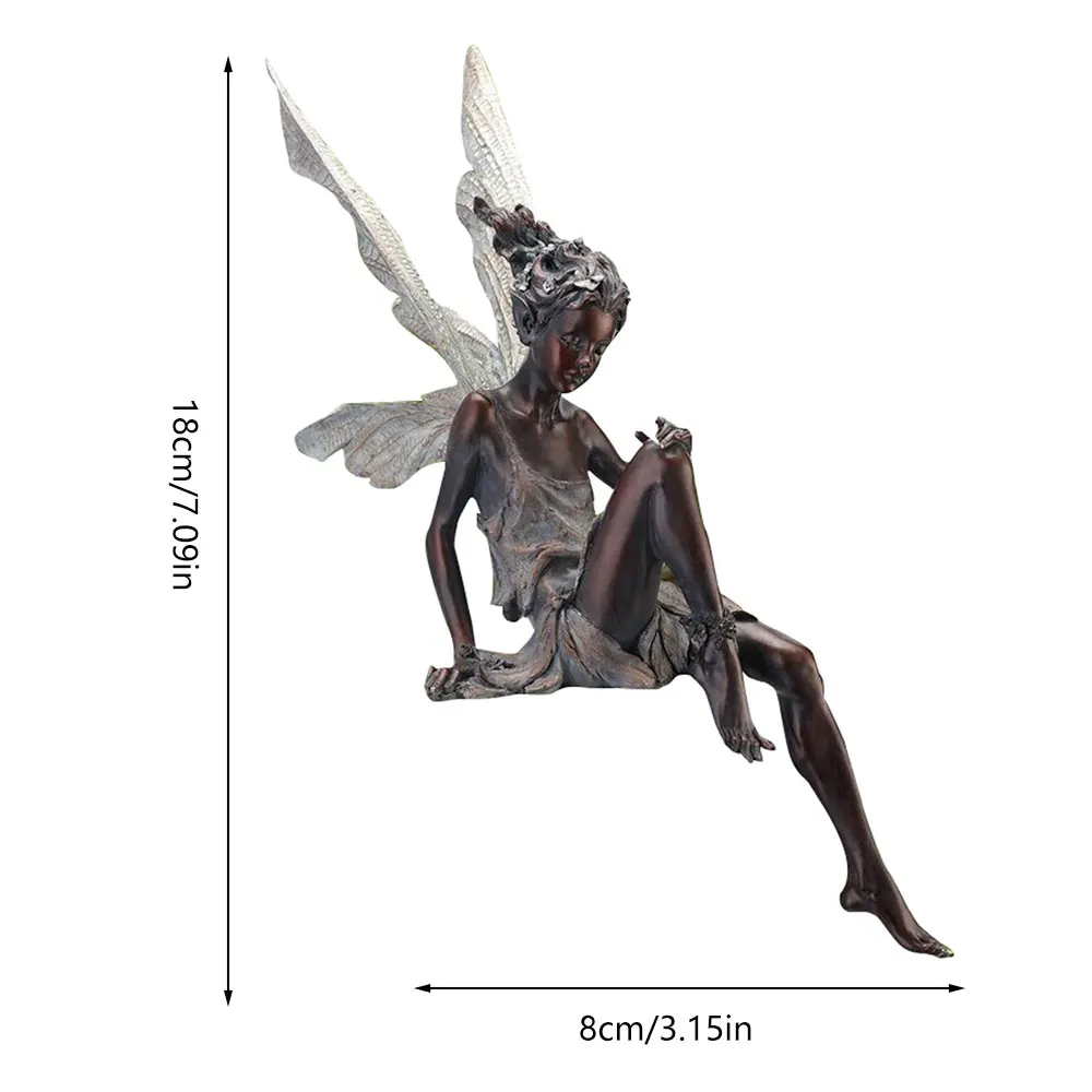 

The Sunflower Fairy Statue Beautiful Angel Sculpture Realistic Figure Stone Garden Yard Art Outdoors Indoor Decoration Desk