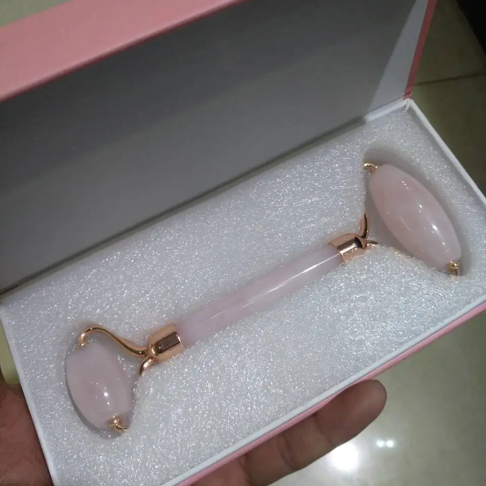 

Double Head Massager for Face Rose Quartz Rollers Crystal Stone Anti Cellulite Wrinkle Jade Facial Massage Roller Dropshipping