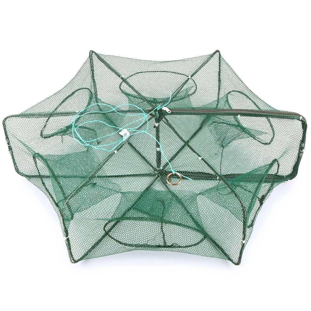 Складная рыболовная сеть с 6/12 отверстиями шестигранная клетка для креветок