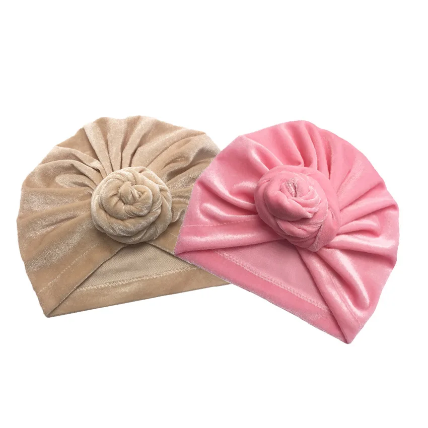 1pcs New Velvet Baby Hat for Girls Big Bow Winter Turban Infant Beanie Accessories Hair Band Headwrap | Детская одежда и обувь