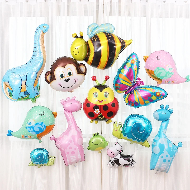 Алюминиевый воздушный шар с мультяшным животным украшение для детского дня