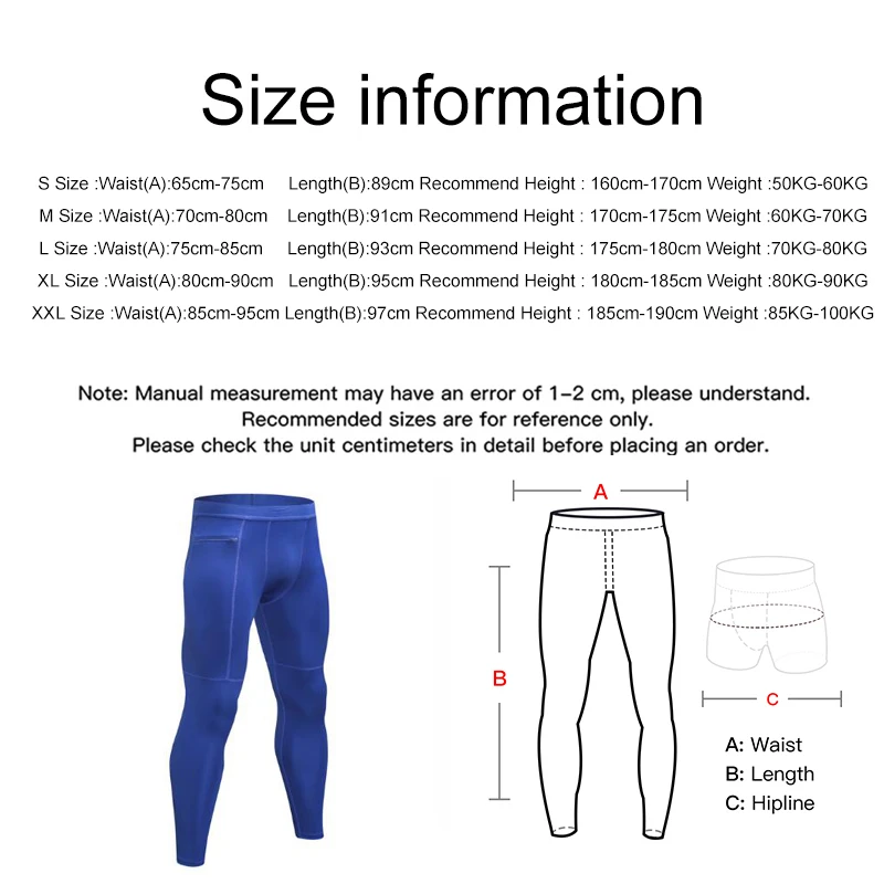 

Queshark Professional Men Compression Running Pants Workout Base Layer Tights Leggings Fitness Gym Trousers with Zipper Pocket