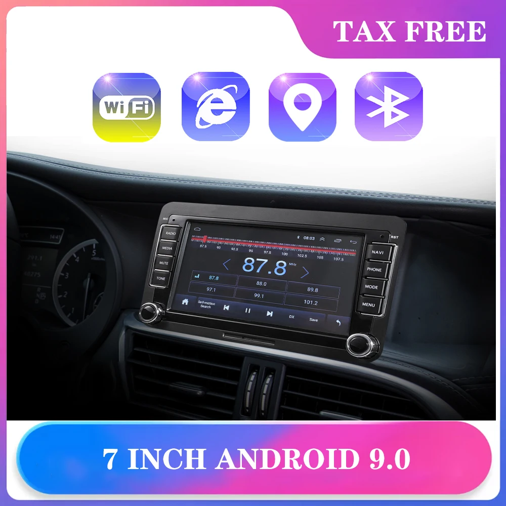 Автомагнитола 2 Din на Android 9 0 с видеоплеером Gps Wi-Fi сенсорным экраном для Skoda Fabia Octavia