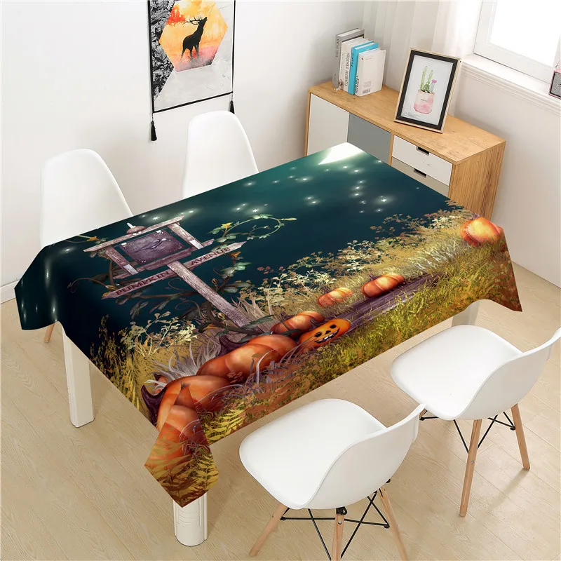 

Скатерть Тыква прямоугольные Чехлы для стола из полиэстера для отеля и пикника, украшение для домашнего обеденного чайного стола