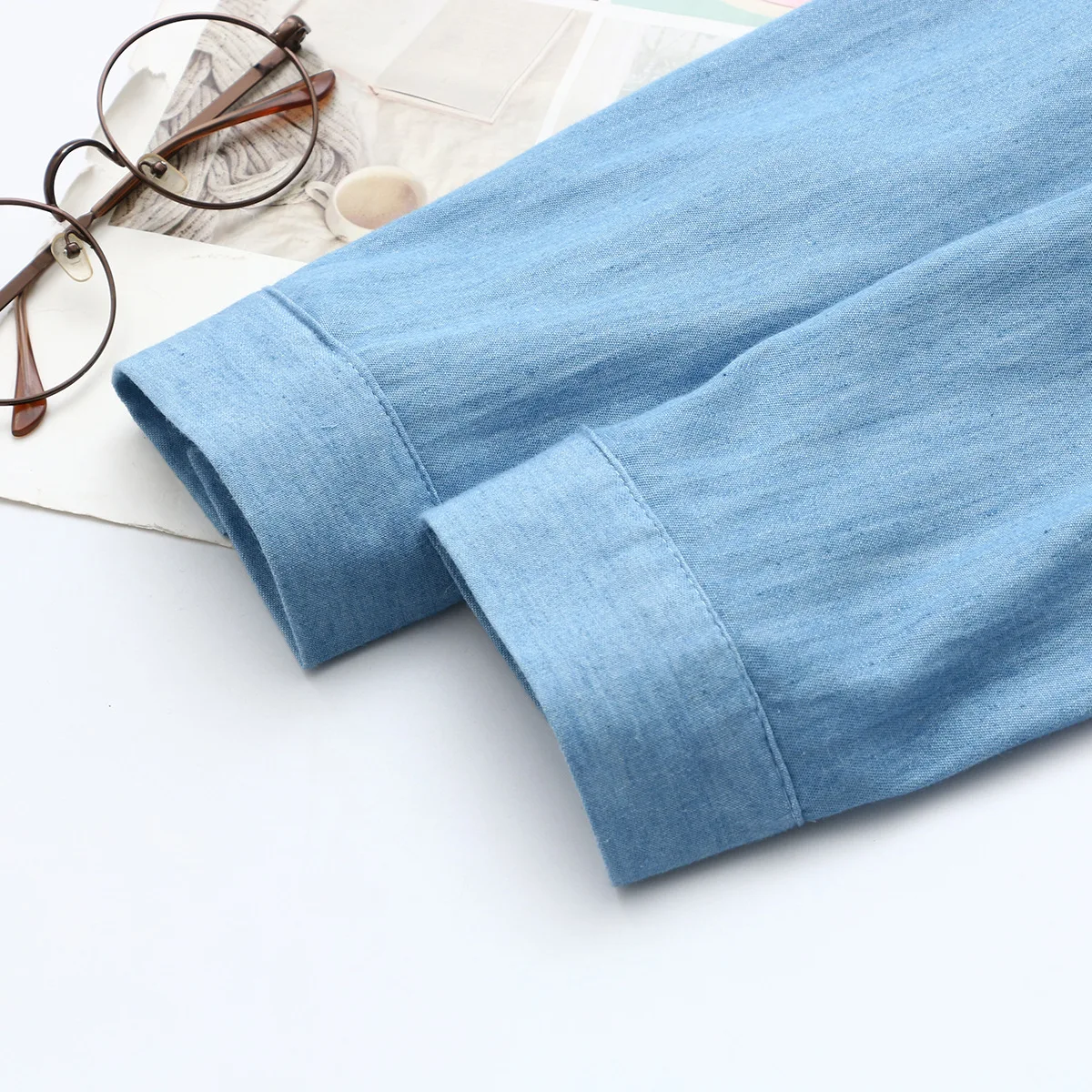 

Plus Size Full Cotton Cute Embroidered Spring Summer Muslim Blouse Long Sleeved A-line Casual Tops Oversized Blusas