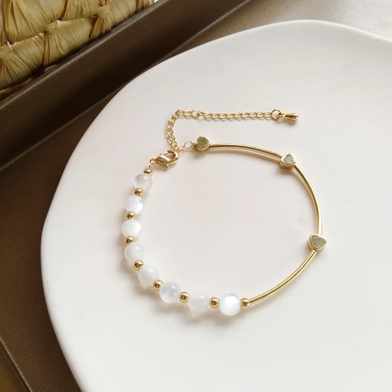 

Simple Creative Asymmetrical Transparent Round Bead Bracelet Elegant Niche Design Temperament Girlfriend Gift Women's Jewelry