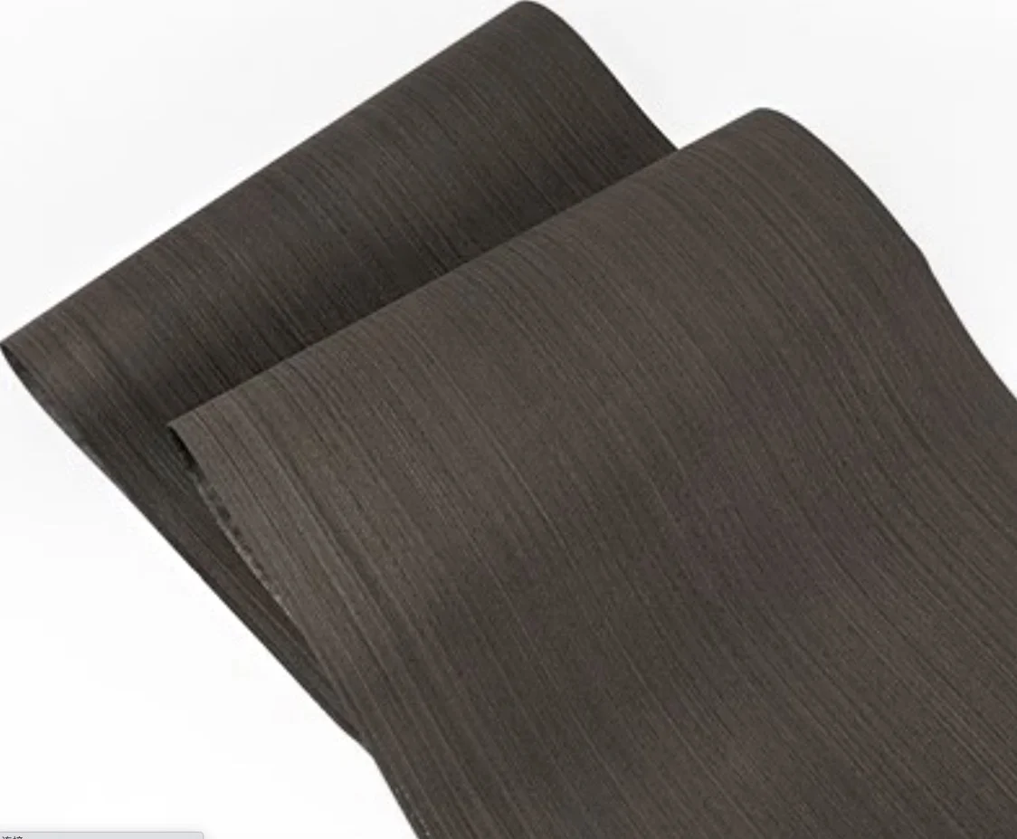 

Length:1.2Meters Width:56cm Thickness:0.2mm Technology Black Straight Grain Wood Veneer Furniture Door Wood Skin
