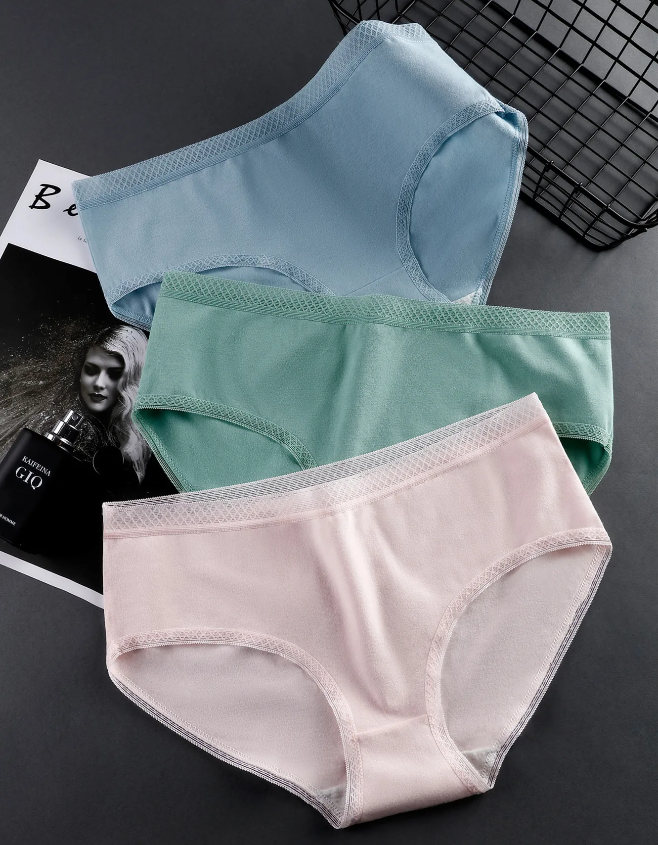 

New Style Women's Underwear Women's Pure Cotton Anti-crotch Bacteria Girls Panties Solid Color Ladies Lace Briefs Plus Size