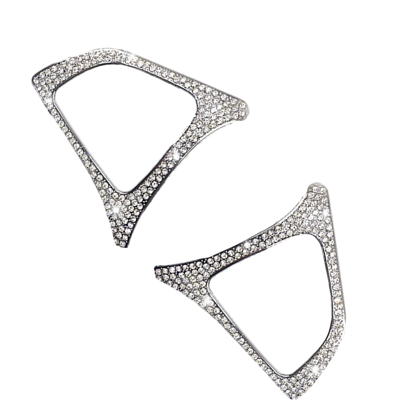 

2Pcs Car Steering Wheel Button Frame Cover Diamond Sticker Car Interior Decoration For Mercedes-Benz C-class E-class GLC GLE GLS