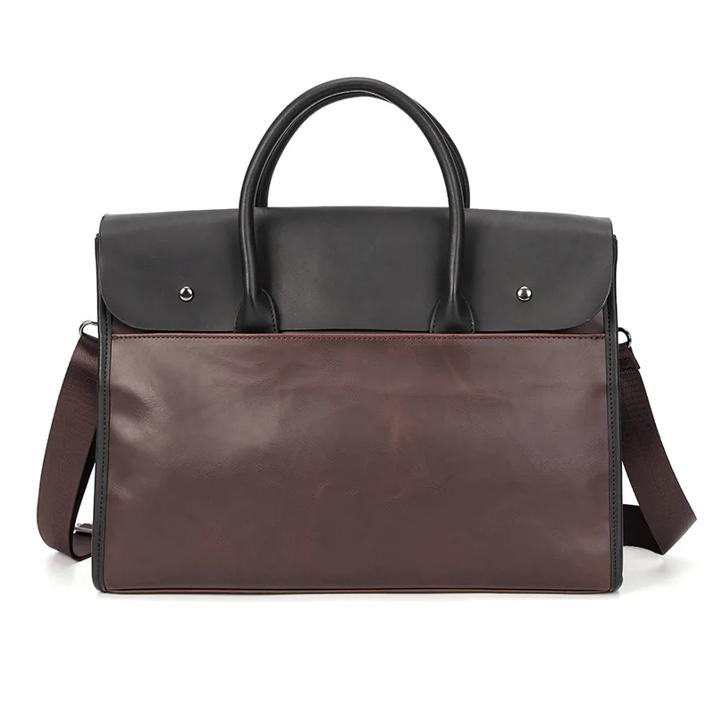 Men's Laptop Bag Men Handbags Large Capacity Casual Business Tote Briefcase Vintage Leather Shoulder Bags Bolsa Sacoche Homme