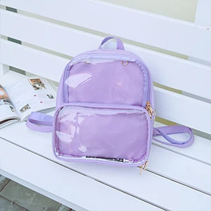 Purple Harajuku прозрачный Ita женские рюкзаки ПВХ желе конфеты прозрачный школьный рюкзак повседневные подростковые девочки Ita сумки для школы Bolsa - Цвет: Purple