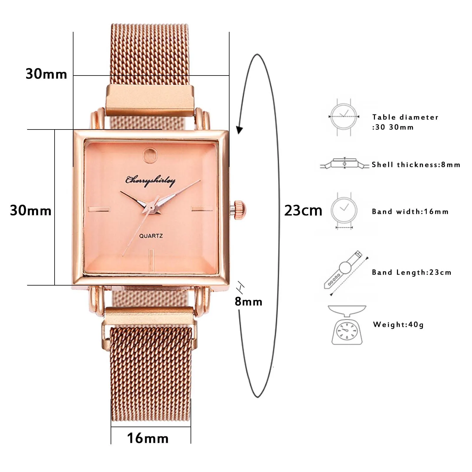 

Quartz Watch without Numerals Scale Square Dial Watch for Women Stainless Steel Strap Casual Wristwatch Reloj Mujer Drop Ship