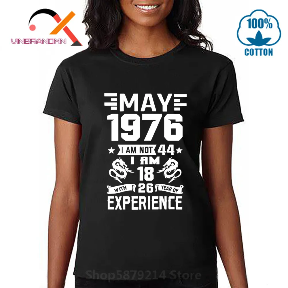 

Винтаж рожденных в мае 1976 футболка Для женщин родившиеся в 1976 футболки в ретро-стиле для мамы на День Благодарения, подарок на день рождения ...
