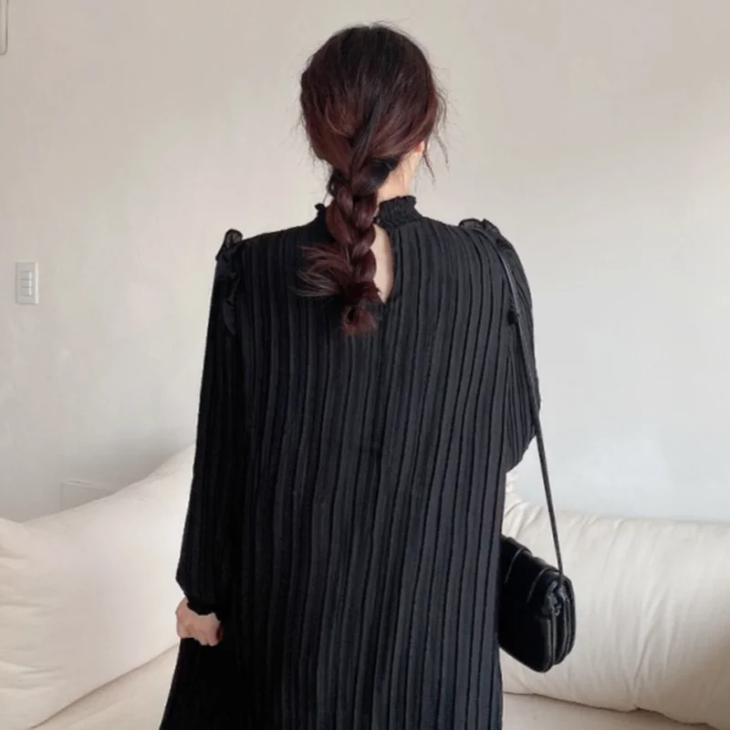 

Summer Solid Ruffled Dress Women Elegant Designer Party Midi Dress Female Loose French Casual Korean Pleated Dress 2021 New