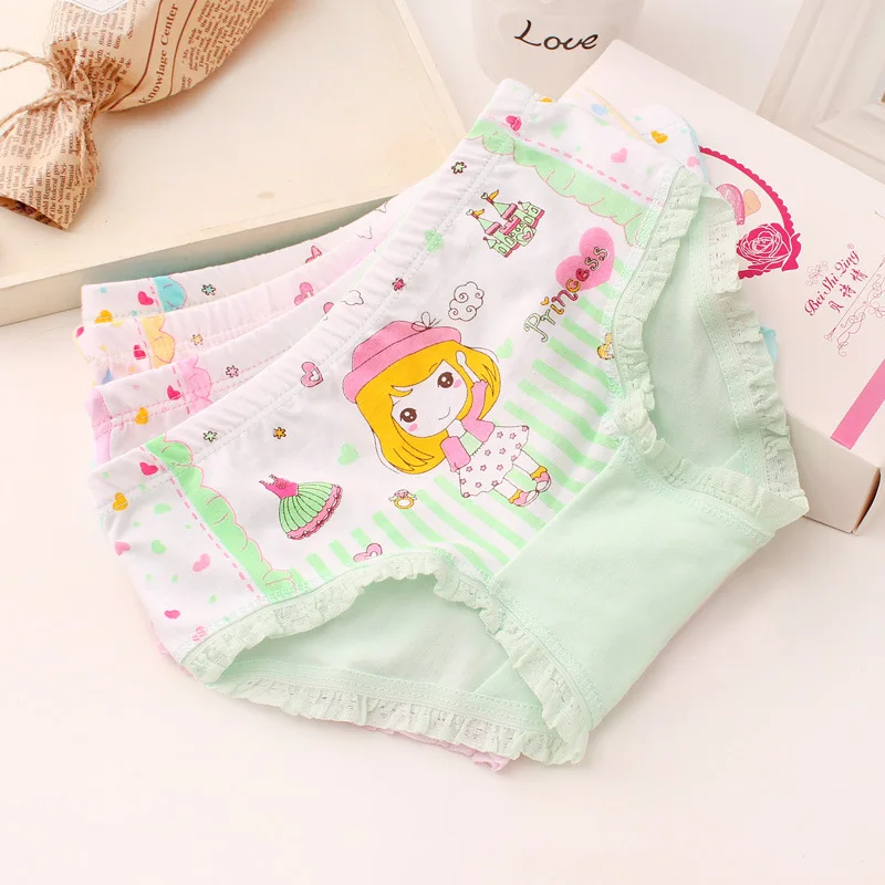4 шт./лот детские трусики трусы для девочек женское нижнее белье хлопковые