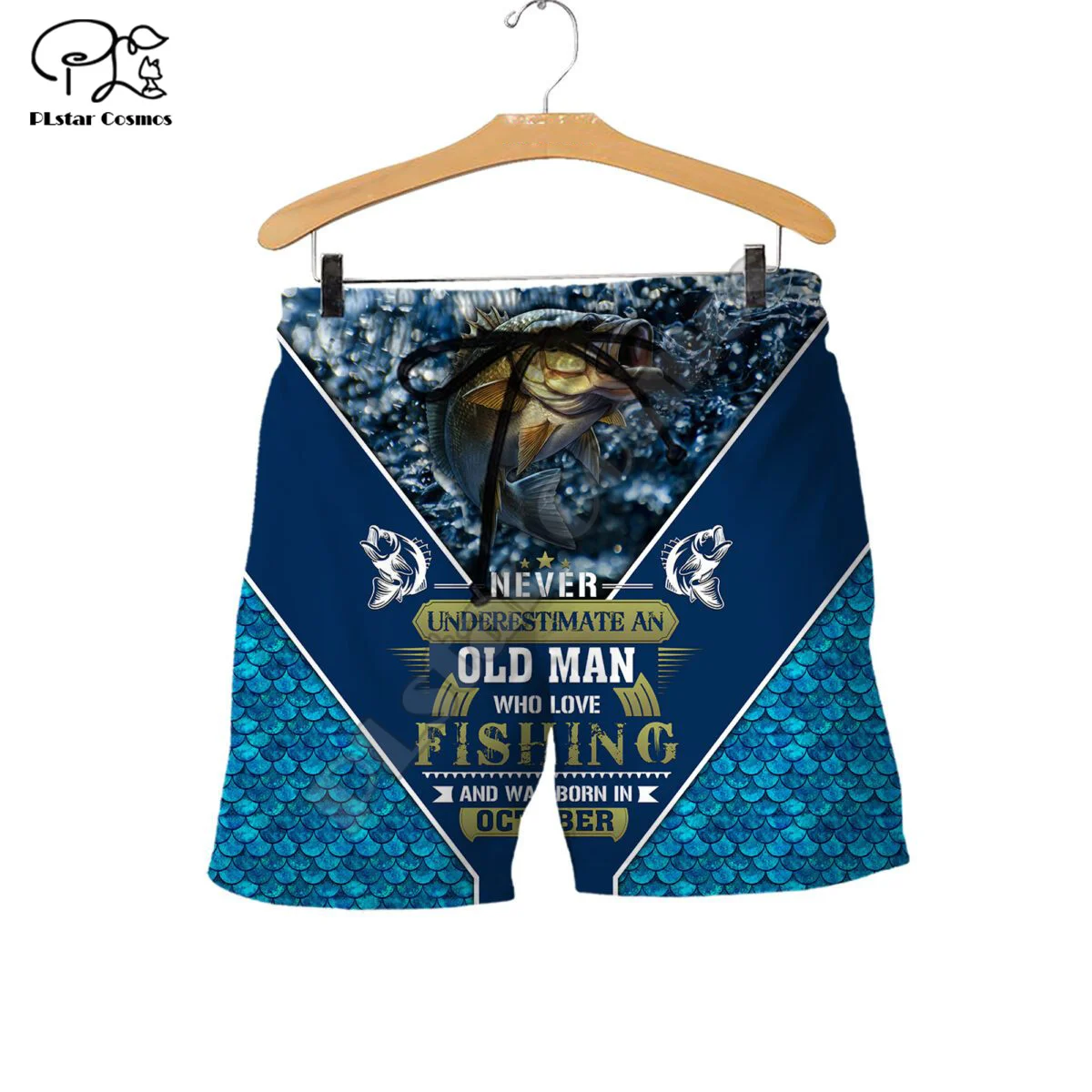 PLstar Cosmos Animal MaHi Trout Walleye Fishing Fisher Camo Men/Women 3DPrint Unisex Summer Casual Shorts Beach Short Pants A3