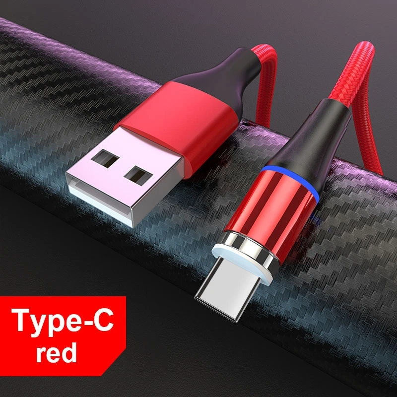Red For Type C Магнитный кабель ROCK 2M 5A Micro usb type C для iPhone 7 XS samsung S8 Быстрая зарядка магнитные кабели для мобильных телефонов - Цвет: Red For Type C