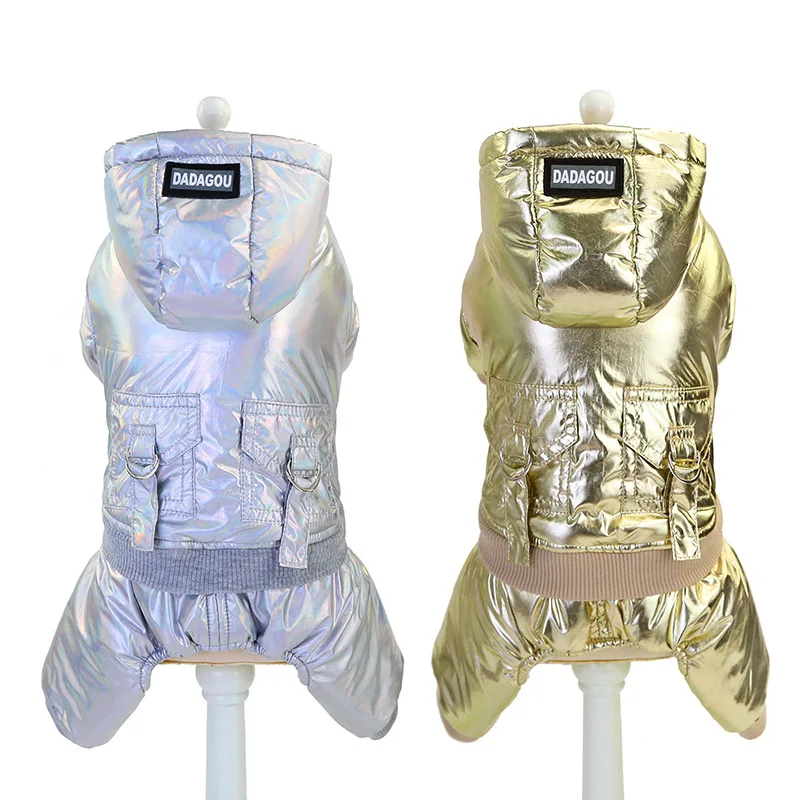 2020 осенне-зимняя новейшая Одежда для собак с хлопковой подкладкой золотой и