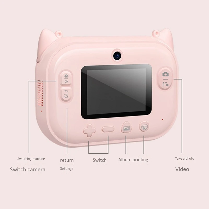 

Fun Instant Print Camera for Kids with Print Paper Portable Creative Print Camera for Boys and Girls Gift