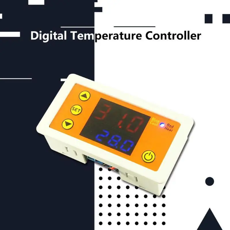 Светодиодный красный синий двойной цифровой термостат контроль температуры Лер