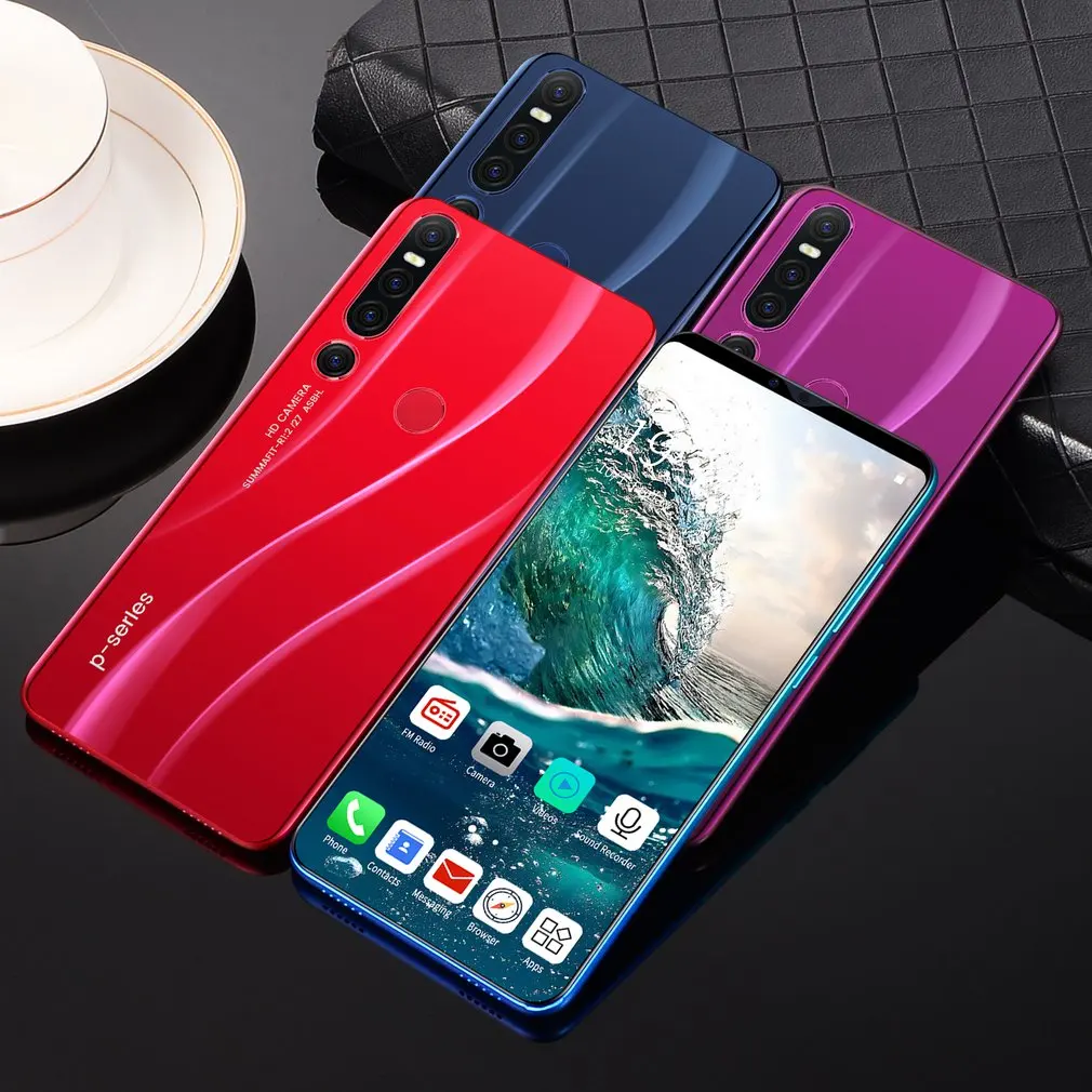 

New P46 pro Smartphone 1GB+8GB cellular Android 9.1 Handphone Core 6.1inch mobilephone Face Fingerprint Recognition