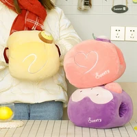 2820cm two holes mangosteen strawberry pineapple kiwi backhead support doll colorful fruits hand warmer pillow winter usage