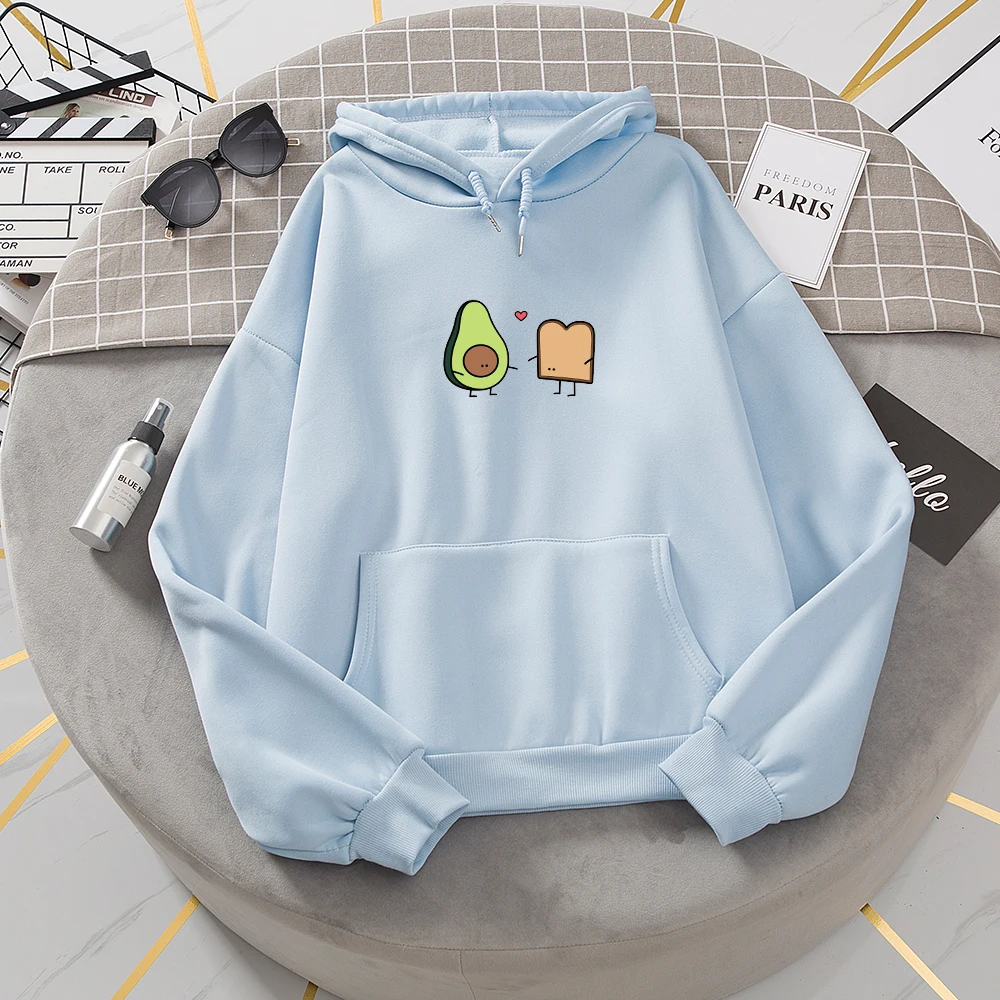 

Kpop Hoodie Women Warm Couple Hoodies Harajuku Cartoon Avocado Bread Cute Print Sweatshirts Oversized Ulzzang Streetwear Jacket