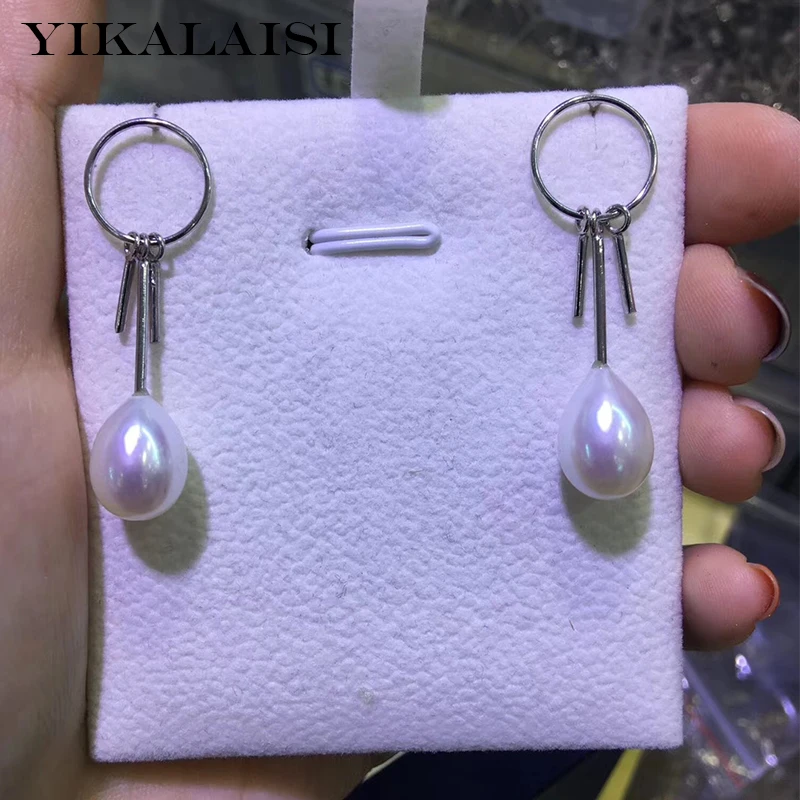 Ювелирные изделия YIKALAISI из стерлингового серебра 925 пробы жемчужные серьги