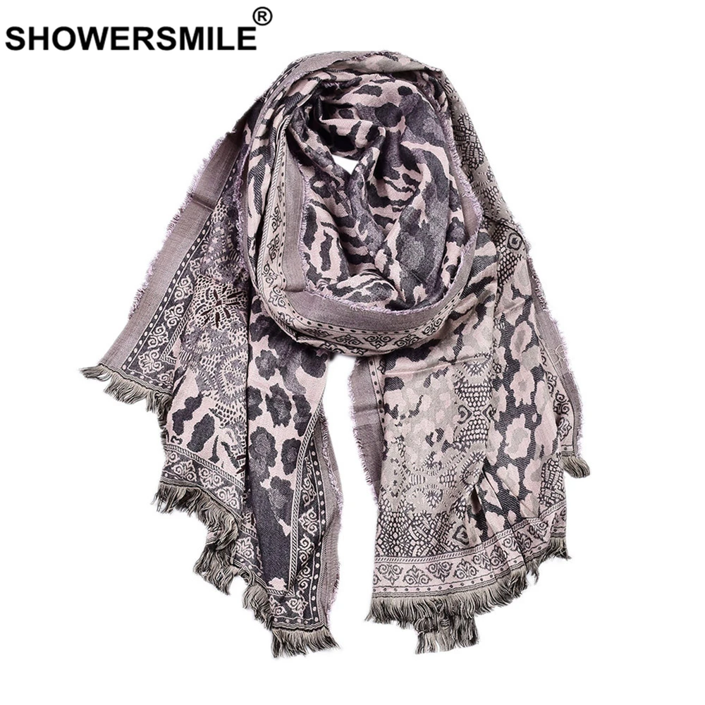 Шарф мужской зимний с леопардовым принтом 195 х65 см |